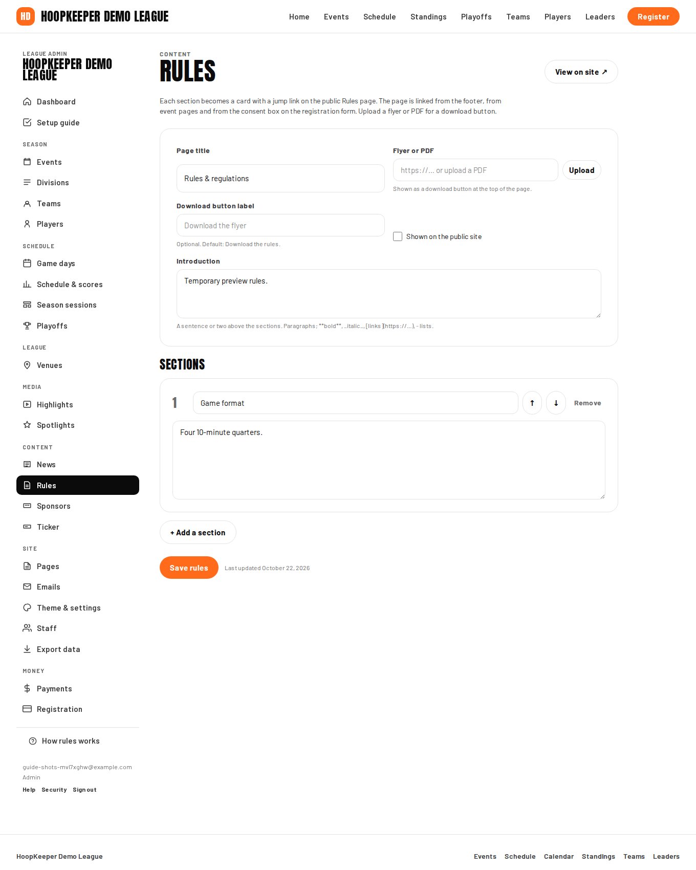 The rules editor.