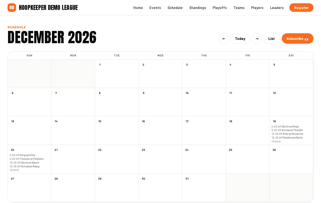 The calendar page.