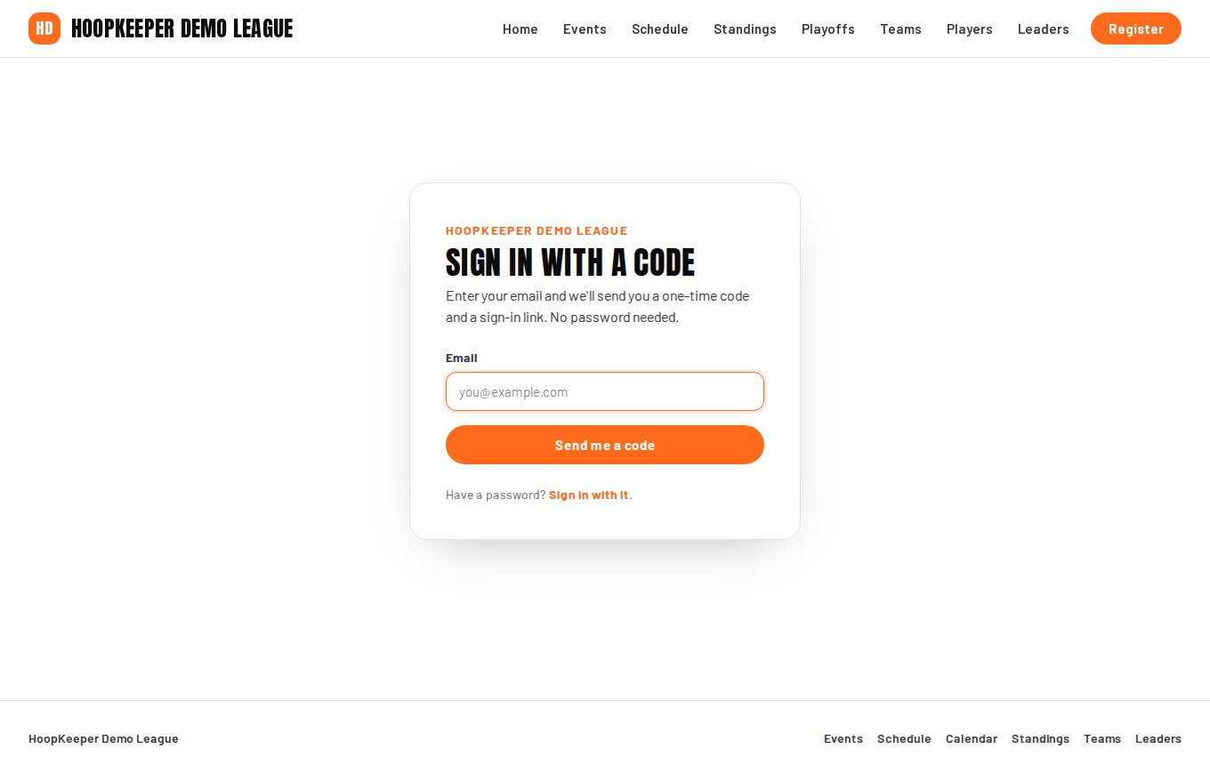 Signing in with a one-time code.